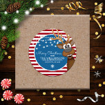 お洒落Christmas Reindeer Family Address ラウンドシール<br><div class="desc">このすごい家族の住所のカスタム封筒用シールのための可愛いクリスマスのトナカイ</div>