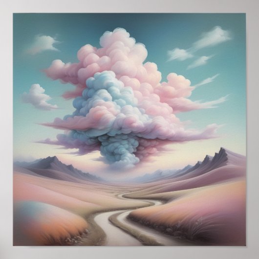 お洒落Cloudscape - Ethereal Landscape Art ポスター (正面)