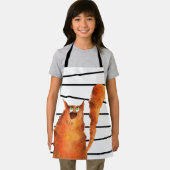 お洒落Curious Cat onストライプ Catsパターン エプロン (インサイチュ)