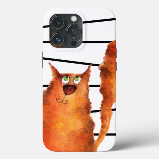 お洒落Curious Cat onストライプ Catsパターン Case-Mate iPhoneケース (裏面)