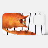 お洒落Curious Cat onストライプ Catsパターン Case-Mate iPhoneケース (裏面 (横))