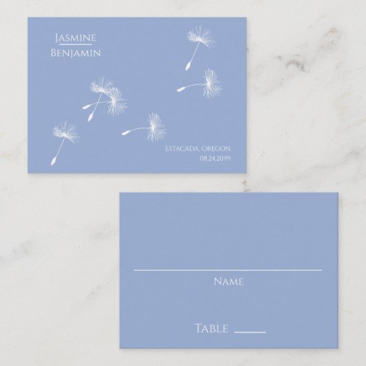 お洒落Dandelion結婚の場所/エスコートカード プレイスカード (正面/裏面)