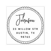 お洒落Doodleフレームスクリプト名差出人住所 セルフインキングスタンプ (デザイン)