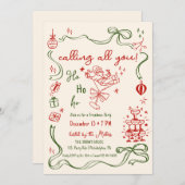 お洒落Friendmasパーティーサンタカクテル 案内状 (正面/裏面)