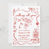 お洒落Friendmasパーティーサンタカクテル 案内状 (正面)