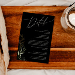 お洒落Greeneryブラックと金ゴールド詳細 エンクロージャーカード