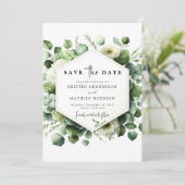 お洒落Greenery Eucalyptus Digital結婚ズ セーブザデート (スタンド正面)