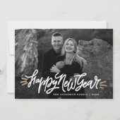 お洒落Happy New Year Script Photo シーズンカード (正面)
