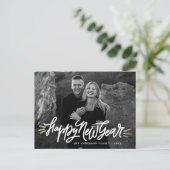 お洒落Happy New Year Script Photo シーズンポストカード (スタンド正面)