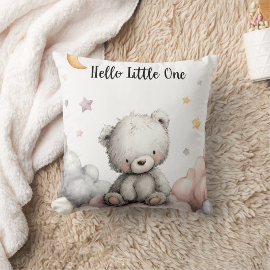 "お洒落Hello Little One"テディベア クッション (ブランケット)