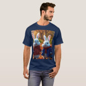 「お洒落Hues:Rabbit Delightカラフル T-Shirt」 Tシャツ (正面フル)