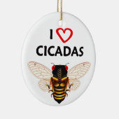 "お洒落I Love Cicadas"デザインオーナメント セラミックオーナメント (右)