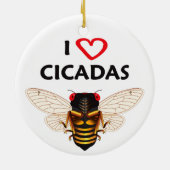 "お洒落I Love Cicadas"デザインオーナメント セラミックオーナメント (裏面)