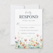 お洒落Meadow Wedding RSVPカード (正面)