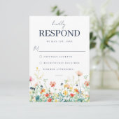 お洒落Meadow Wedding RSVPカード (スタンド正面)