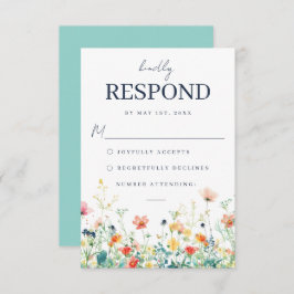 お洒落Meadow Wedding RSVPカード