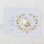 お洒落Mommy To Bee Boy Baby Shower 招待状 (正面/裏面)