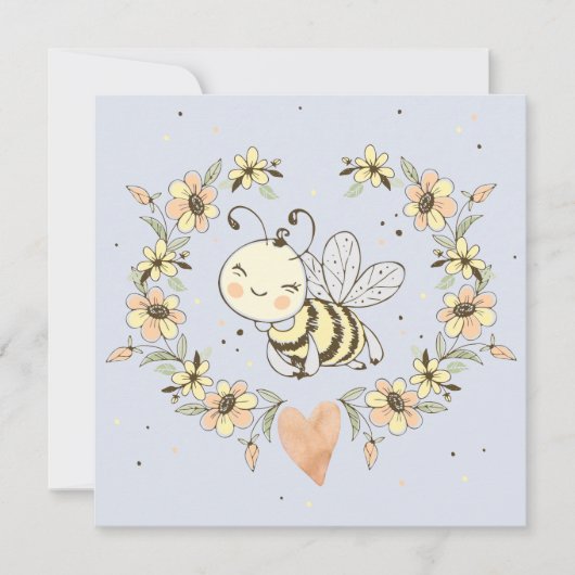 お洒落Mommy To Bee Boy Baby Shower 招待状 (正面)