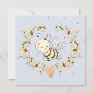 お洒落Mommy To Bee Boy Baby Shower 招待状