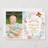 お洒落Photo Bow Alice Onederland 1st Birt 招待状 (正面)