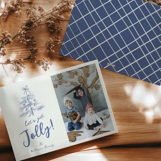 お洒落Scribble Christmas Photo シーズンカード