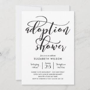 お洒落Script Adoption Baby Shower招待状 案内状