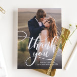 お洒落Script Full Photo's 結婚 Thank You ポストカード<br><div class="desc">こスタイリッシュこ感謝していのハガキは写真とロマンチックな書お洒落跡を組み合わせモダンてハイライトする。提供されたテンプレートを使用して、あなたの写真と大きな日の詳細を追加するだけ。ぜひ当店を訪れて、このようなデザインを見てみよう</div>