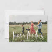 お洒落script photo happy holiday card 招待状 (正面)