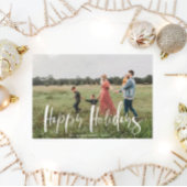 お洒落script photo happy holiday card 招待状