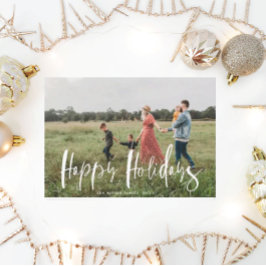 お洒落script photo happy holiday card 招待状