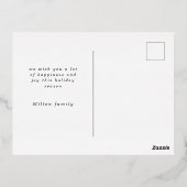 お洒落script photo happy holiday card 箔招待状ポストカード (裏面)