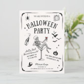 お洒落Skeleton in Martini Glass, Halloween 招待状 (スタンド正面)