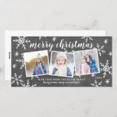 お洒落Snapshot Merry Christmas Holiday Photo シーズンカード (正面/裏面)