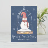 お洒落Snow Globe Non-Photo Christmas Card (スタンド正面)