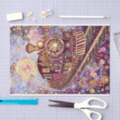 お洒落Steampunk Train, Mosaic DH5R Decompage 薄葉紙 (クラフト)