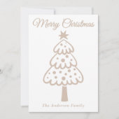 お洒落Taupe Hand Drawn Christmas Tree シーズンカード (正面)