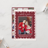 お洒落What a Year Photo Collageクリスマス カード (正面/裏面インサイチュ)