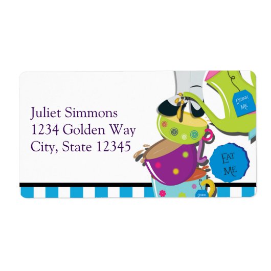 お洒落Wonderland Teaパーティーシール ラベル (正面)