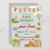 お洒落Wonderland Welcomes:ベビーシャワーに参加 招待状 (正面/裏面)