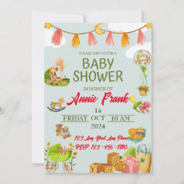 お洒落Wonderland Welcomes：ベビーシャワーに参加 招待状