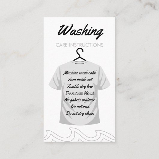 お洗濯の指示あり気にます 名刺 (裏面)