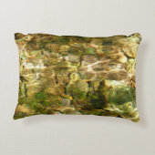 お湯からの水春緑 – 金ゴールド自然 アクセントクッション (裏面)