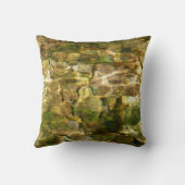 お湯からの水春緑 – 金ゴールド自然 クッション (裏面)