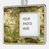 お湯からの水春緑 – 金ゴールド自然 シルバープレートフレームオーナメント (左)
