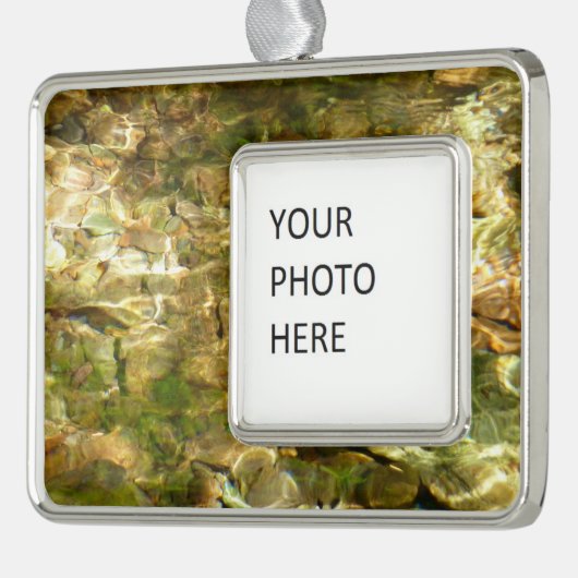 お湯からの水春緑 – 金ゴールド自然 シルバープレートフレームオーナメント (左)