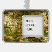 お湯からの水春緑 – 金ゴールド自然 シルバープレートフレームオーナメント (正面)