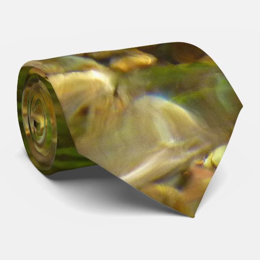 お湯からの水春緑 – 金ゴールド自然 ネクタイ (ロール)