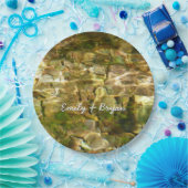 お湯からの水春緑 – 金ゴールド自然 ペーパープレート (パーティー)