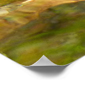 お湯からの水春緑 – 金ゴールド自然 ポスター (角)