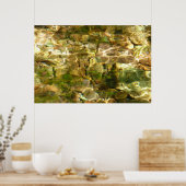 お湯からの水春緑 – 金ゴールド自然 ポスター (キッチン)